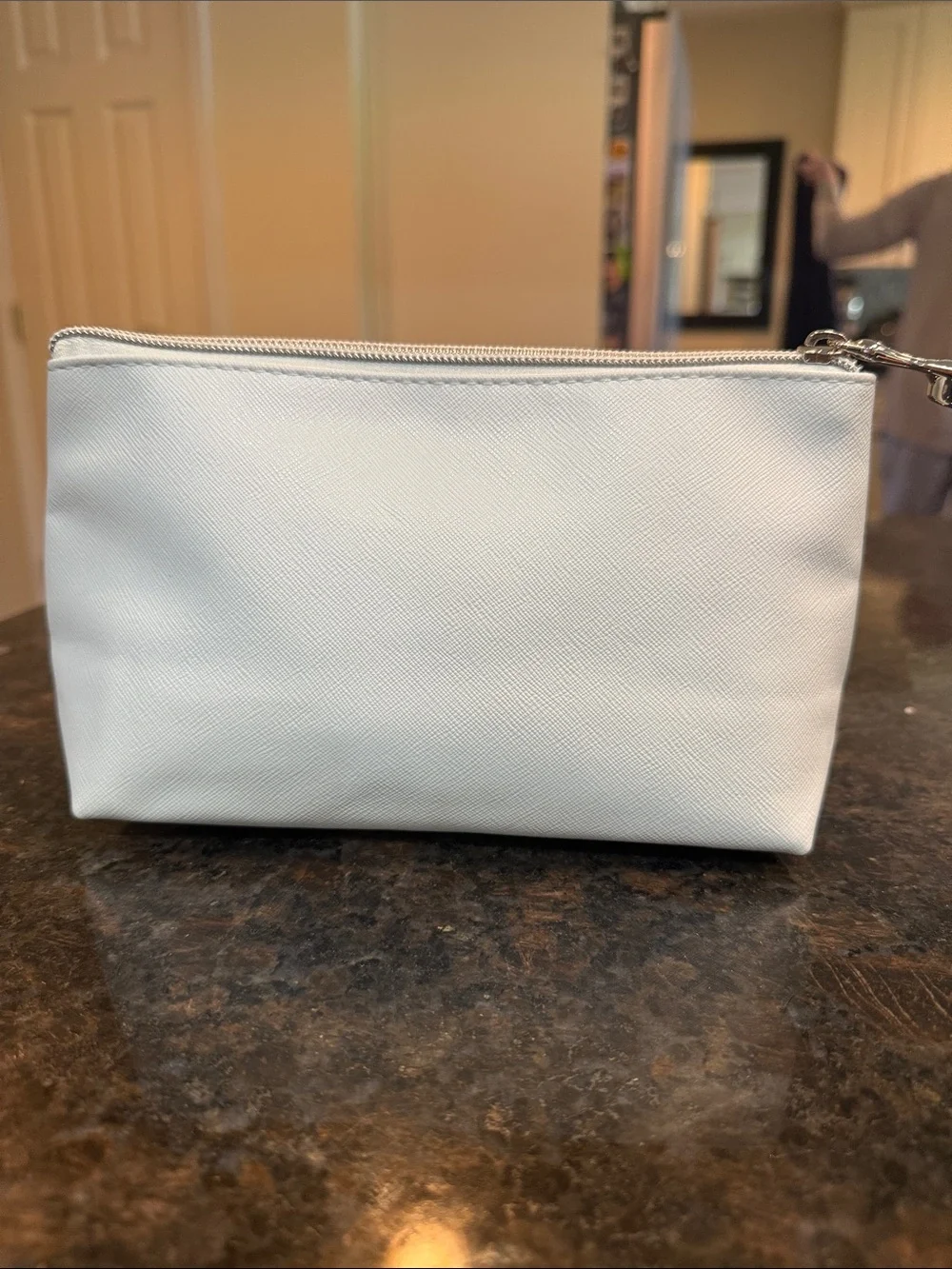Clarisonic White Cosmetic Pouch with Red Heart Keith Haring Design